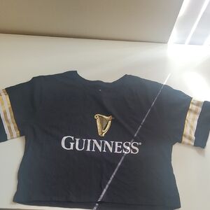 Guinness Black Tee with Gold Harp and White Logo